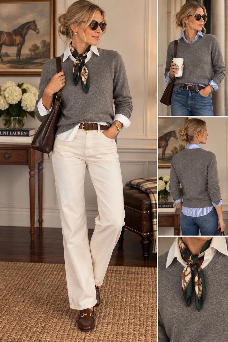 J.Crew Mercantile Women wool blend Sweater L Tight-Knit Crew Neck Pullover Gray